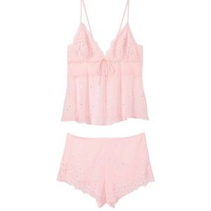 VICTORIA'S SECRET
Diamanté Chiffon Cami Set size small